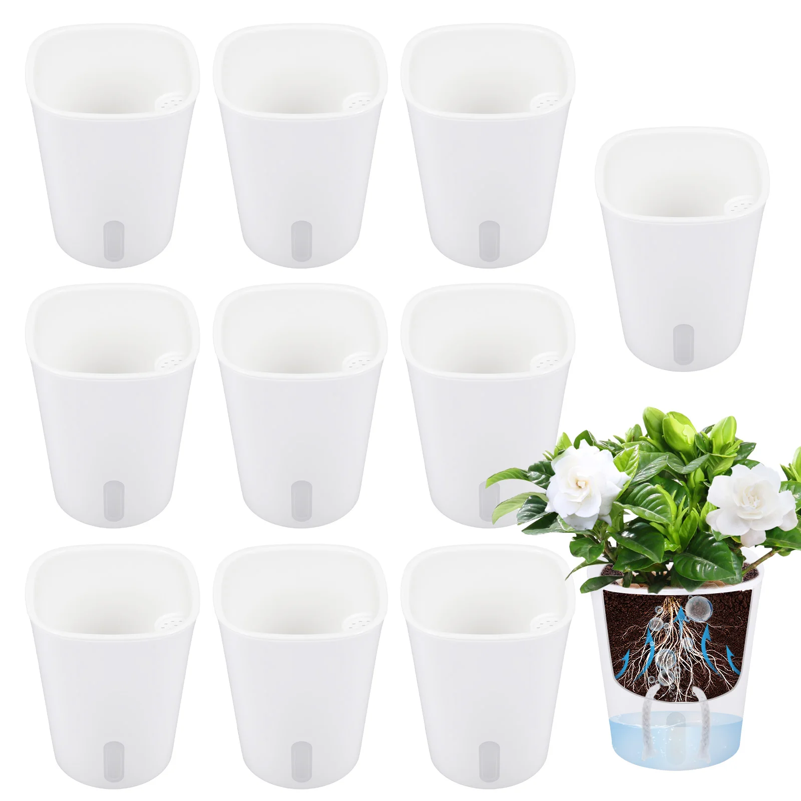 Hydroponic Grow Pod - Juego de 10 Macetas de Plástico